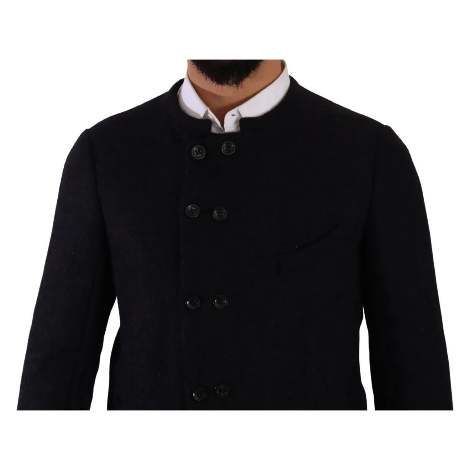 Dolce & Gabbana Elegant Dark Grey Alpaca Blend Jacket