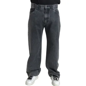 Dolce & Gabbana Elegant Dark Grey Straight Denim Jeans