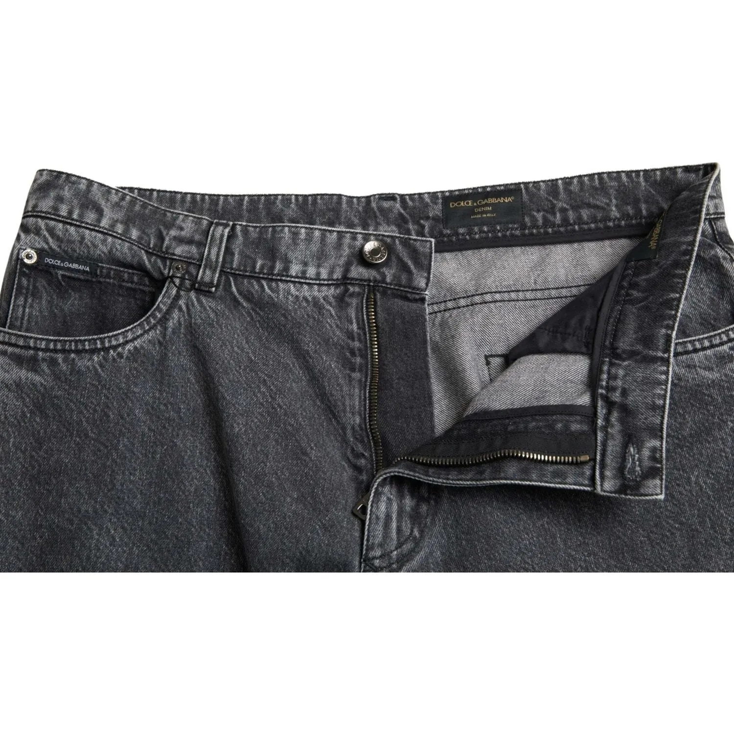 Dolce & Gabbana Elegant Dark Grey Straight Denim Jeans