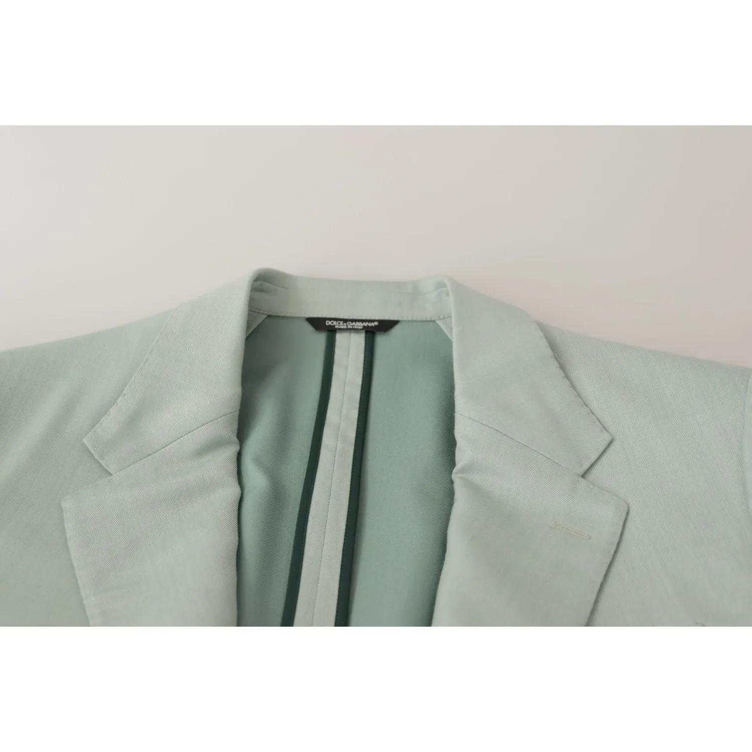 Dolce & Gabbana Elegant Mint Green Silk-Cashmere Blazer