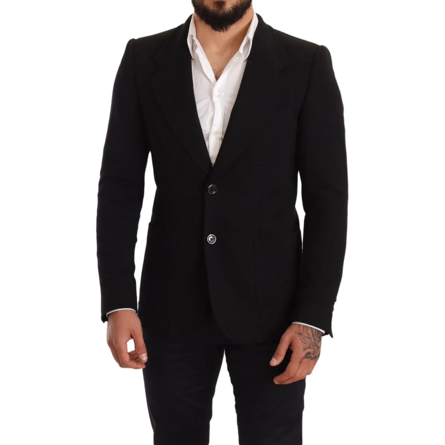 Dolce & Gabbana Elegant Slim Fit Black Cotton Blazer