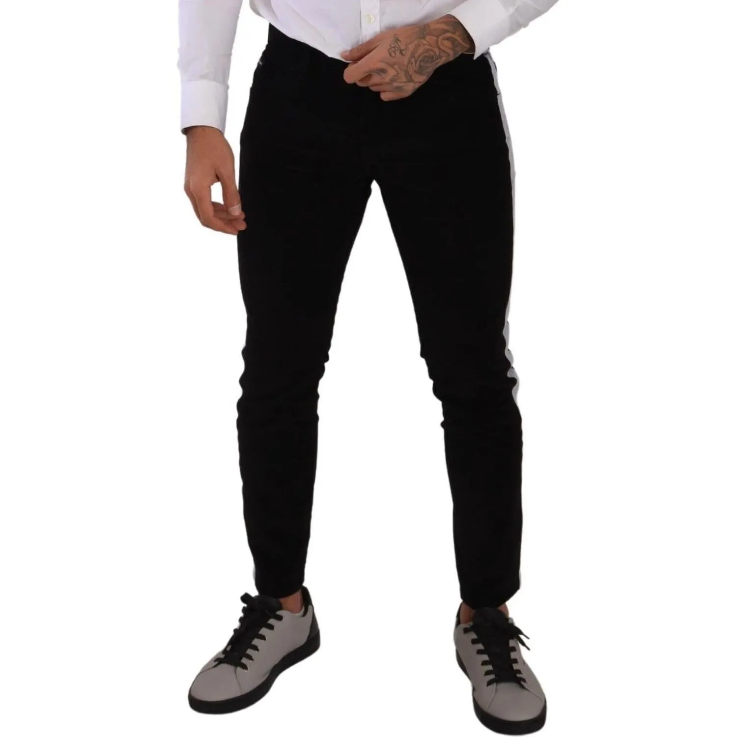 Dolce & Gabbana Elegant Slim-Fit Cotton Black Jeans