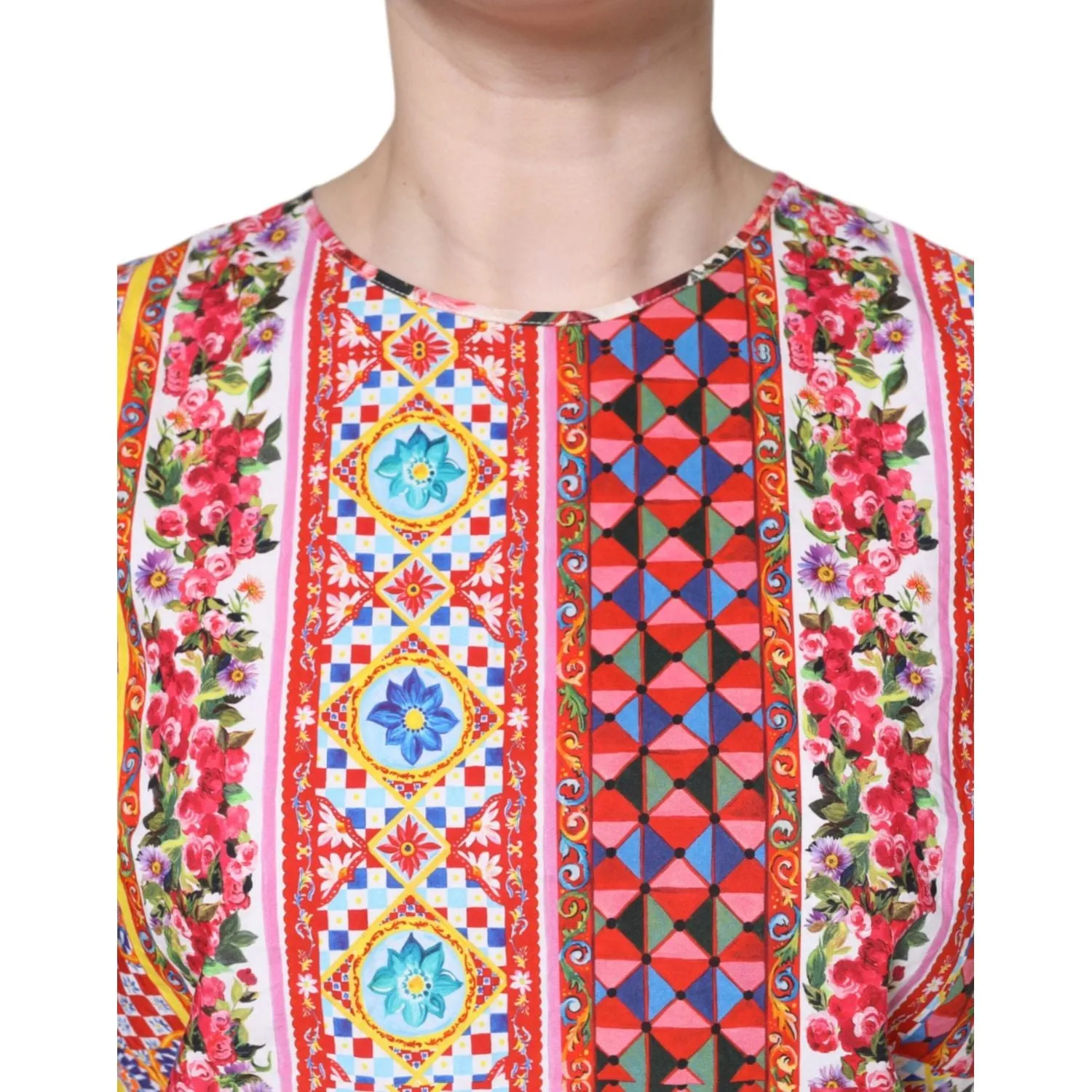 Dolce & Gabbana Multicolor Cotton Carretto Floral Tank Top