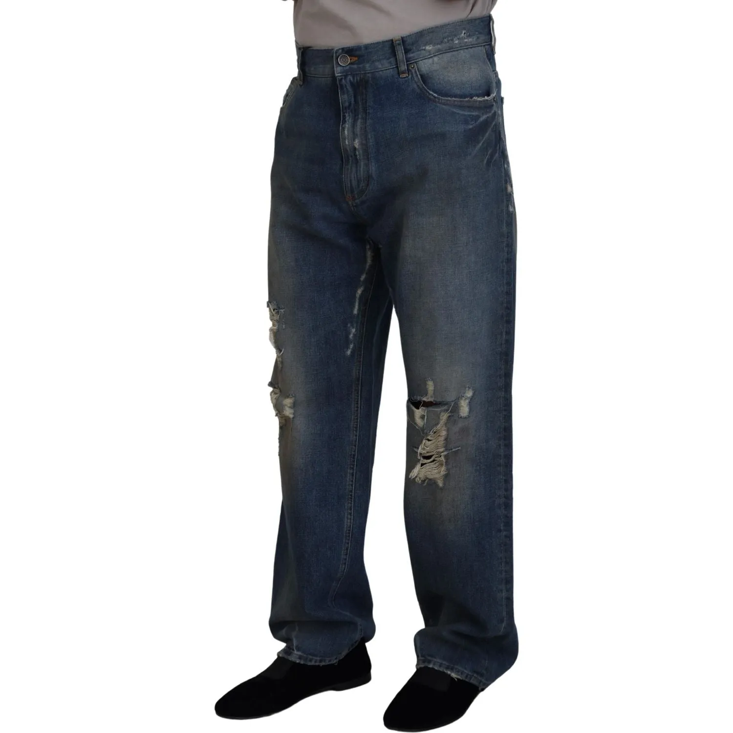 Dolce & Gabbana Stunning Tattered Denim Italian Jeans