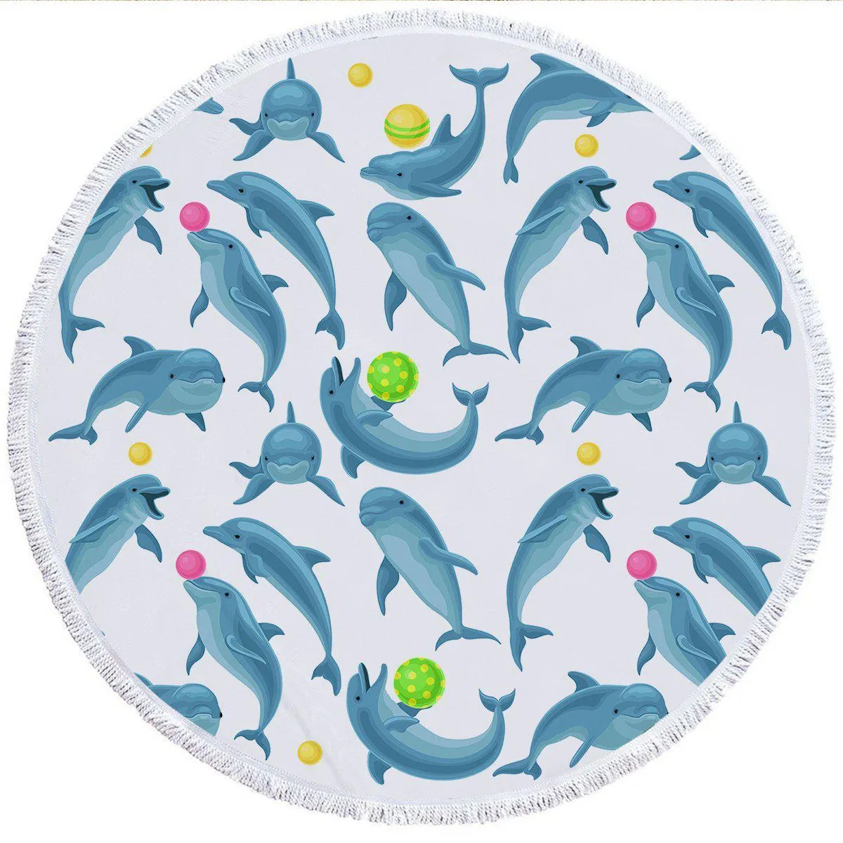 Dolphins Soul Fins Round Beach Towel