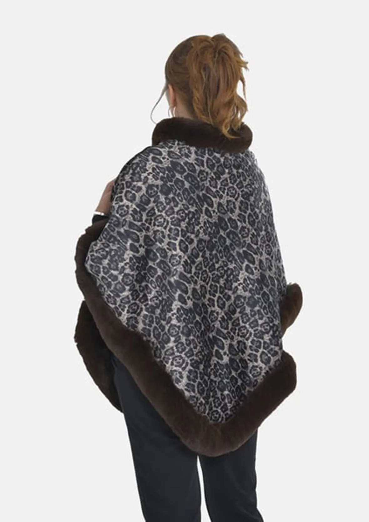 Double Layer Faux Fur Poncho