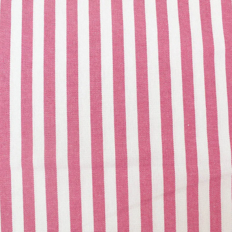 Dressmaking Cotton Twill - Medium Stripe - Pink and White