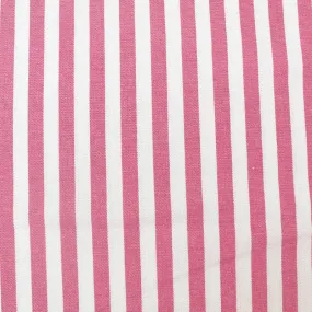 Dressmaking Cotton Twill - Medium Stripe - Pink and White