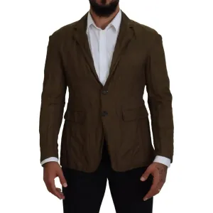 Dsquared² Green Single Breasted Men Coat Blazer Jacket