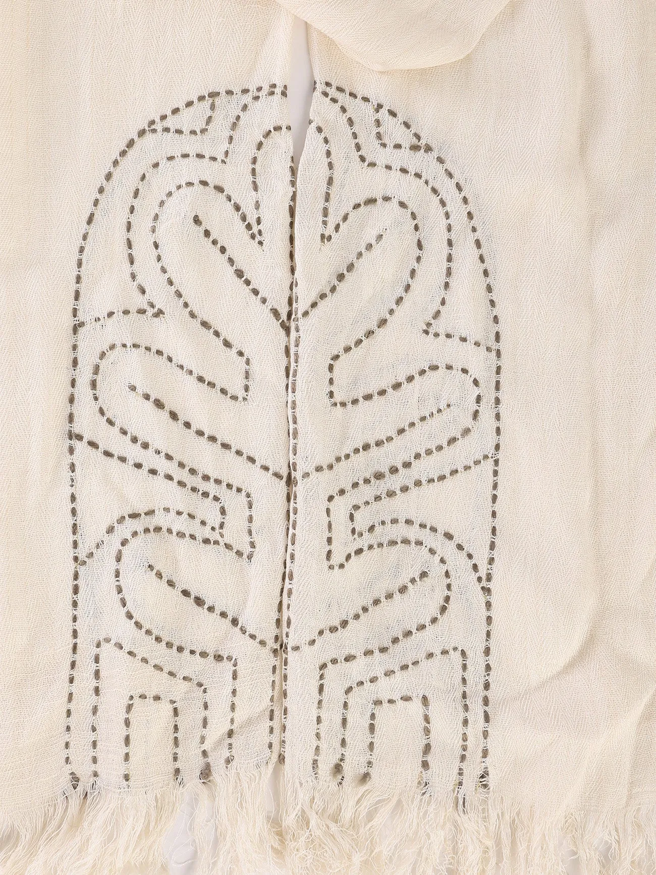 Embroidered hand loomed shawl