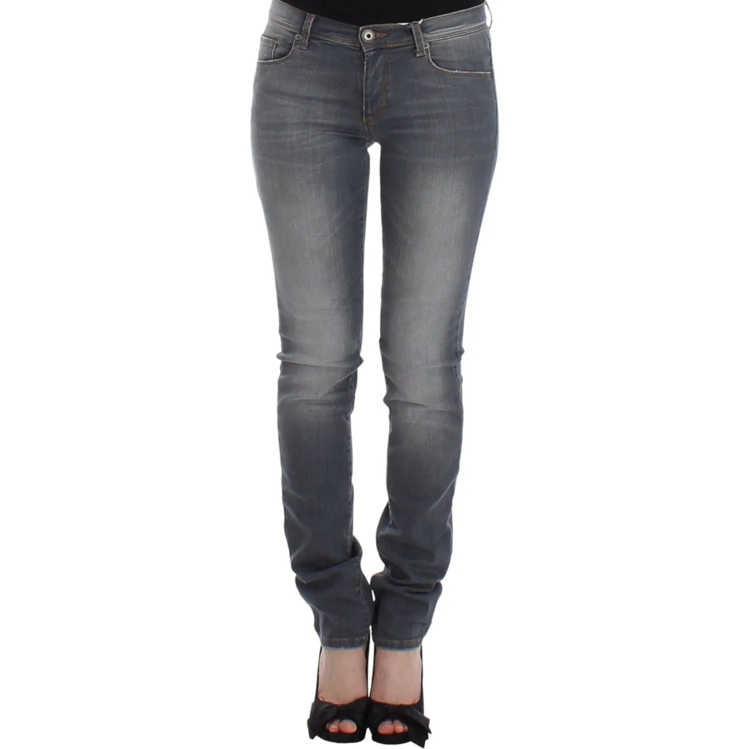 Ermanno Scervino Chic Gray Slim-Fit Skinny Jeans