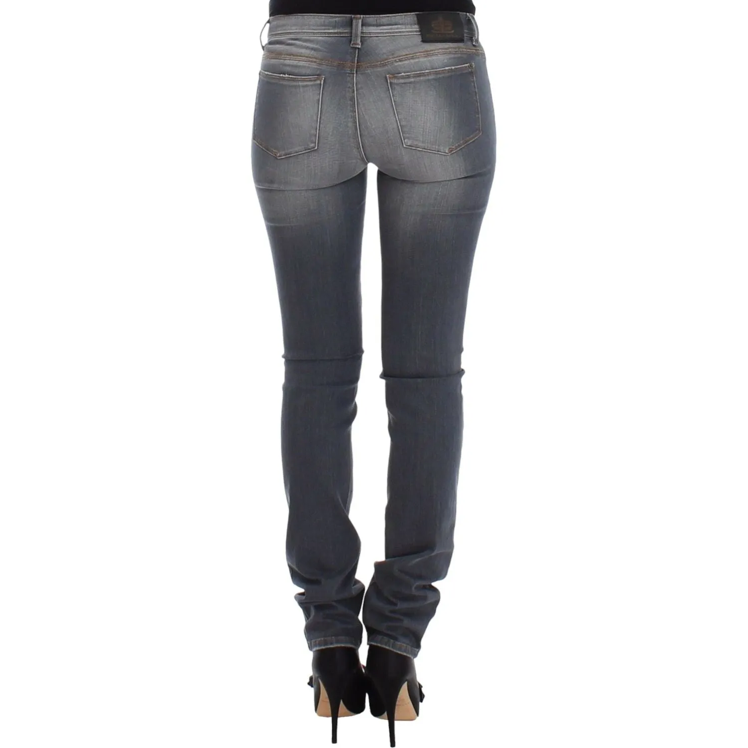 Ermanno Scervino Chic Gray Slim-Fit Skinny Jeans