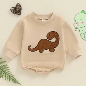 Fall Baby Boy Sweatshirt Dinosaur Embroidery