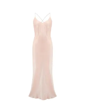 Fleur Du Jour Blush Silk Slip Dress