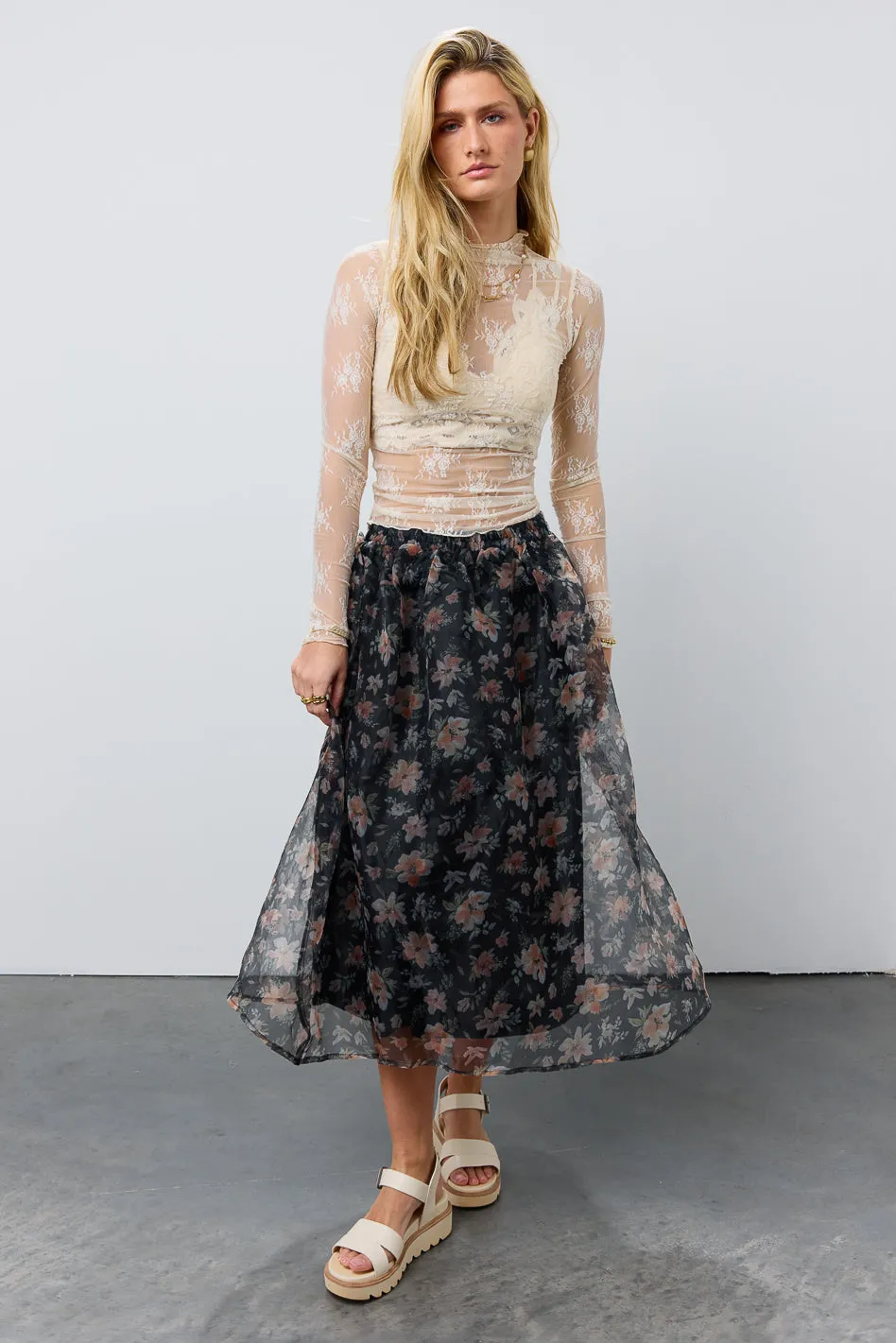 Floral Organza Skirt