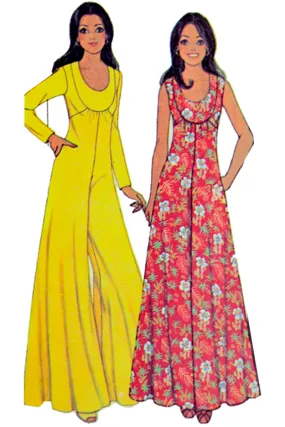 Four 1970s Marlo Thomas McCalls Jumpsuits Skirts & Pant Suits Sewing Patterns