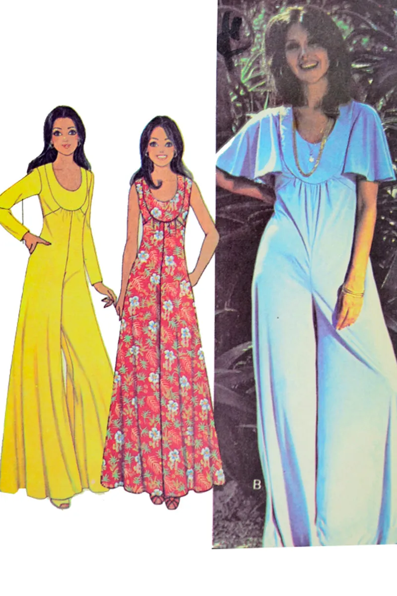 Four 1970s Marlo Thomas McCalls Jumpsuits Skirts & Pant Suits Sewing Patterns