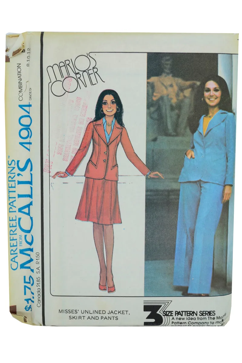 Four 1970s Marlo Thomas McCalls Jumpsuits Skirts & Pant Suits Sewing Patterns