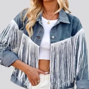 Fringe jean jacket
 for women