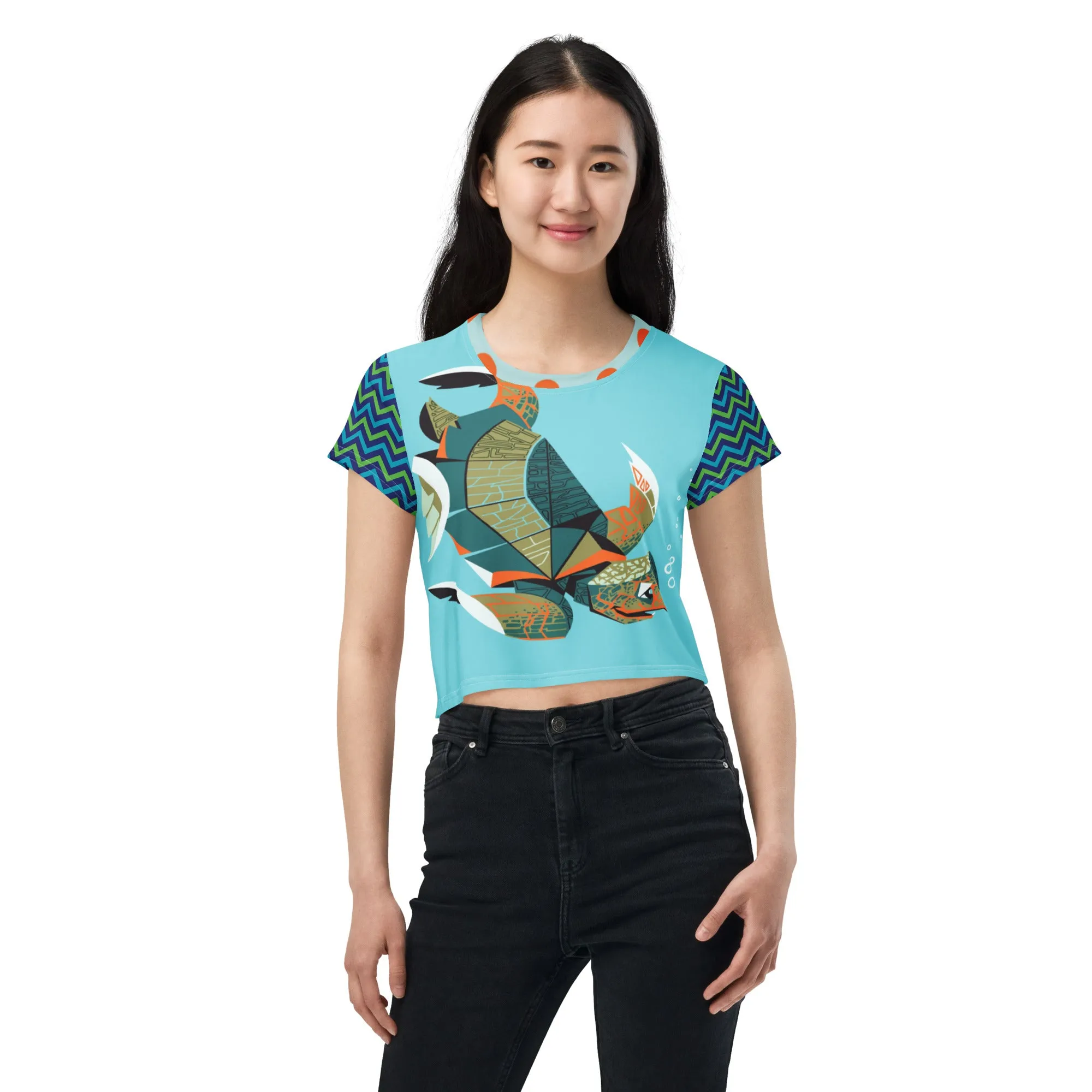 Galapagos AOP Crop Tee