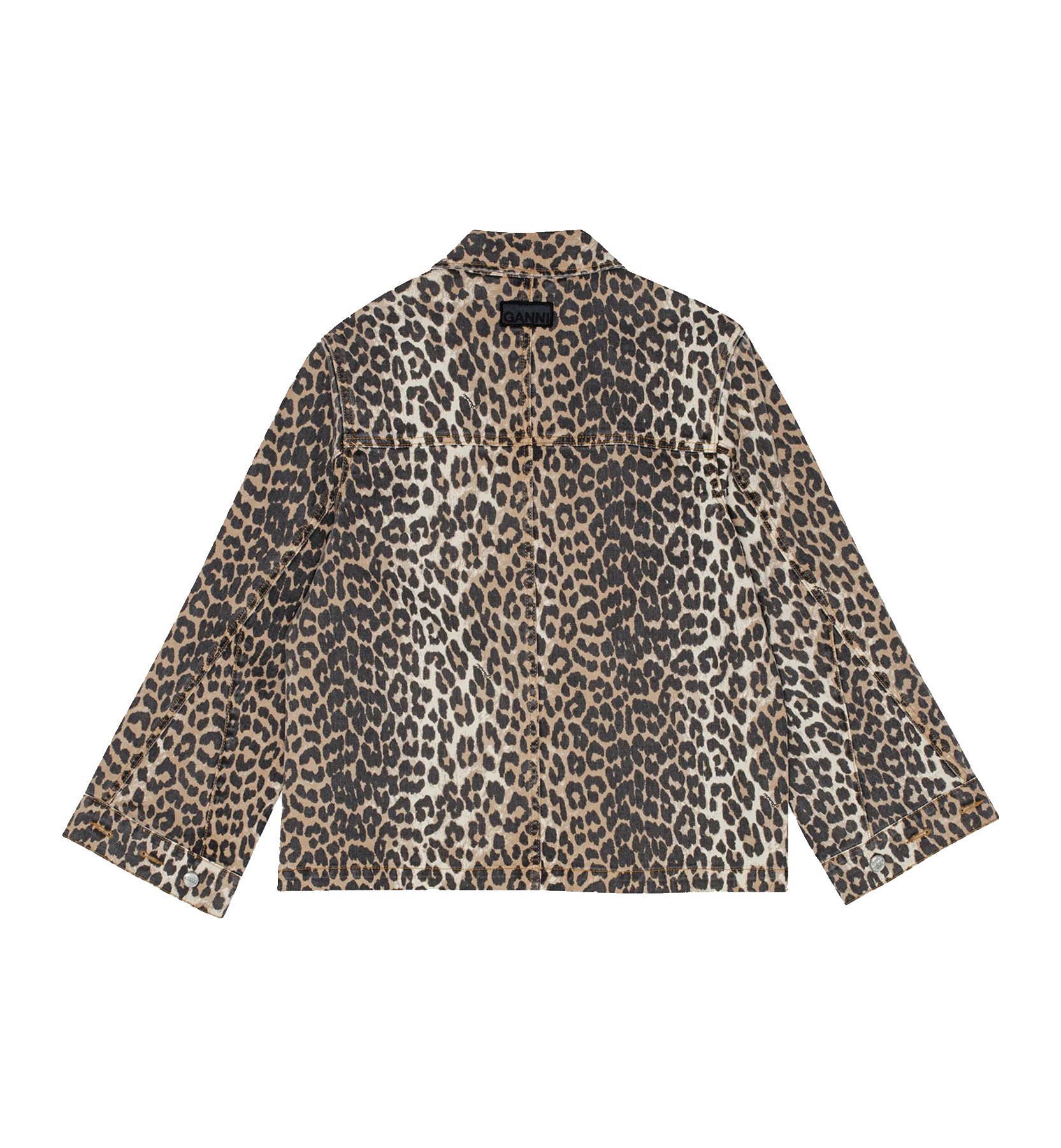 GANNI Leopard Denim Jacket