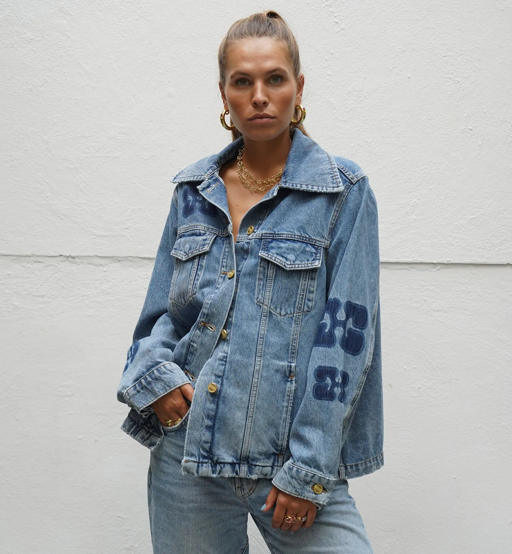 GANNI Patch Denim Jacket