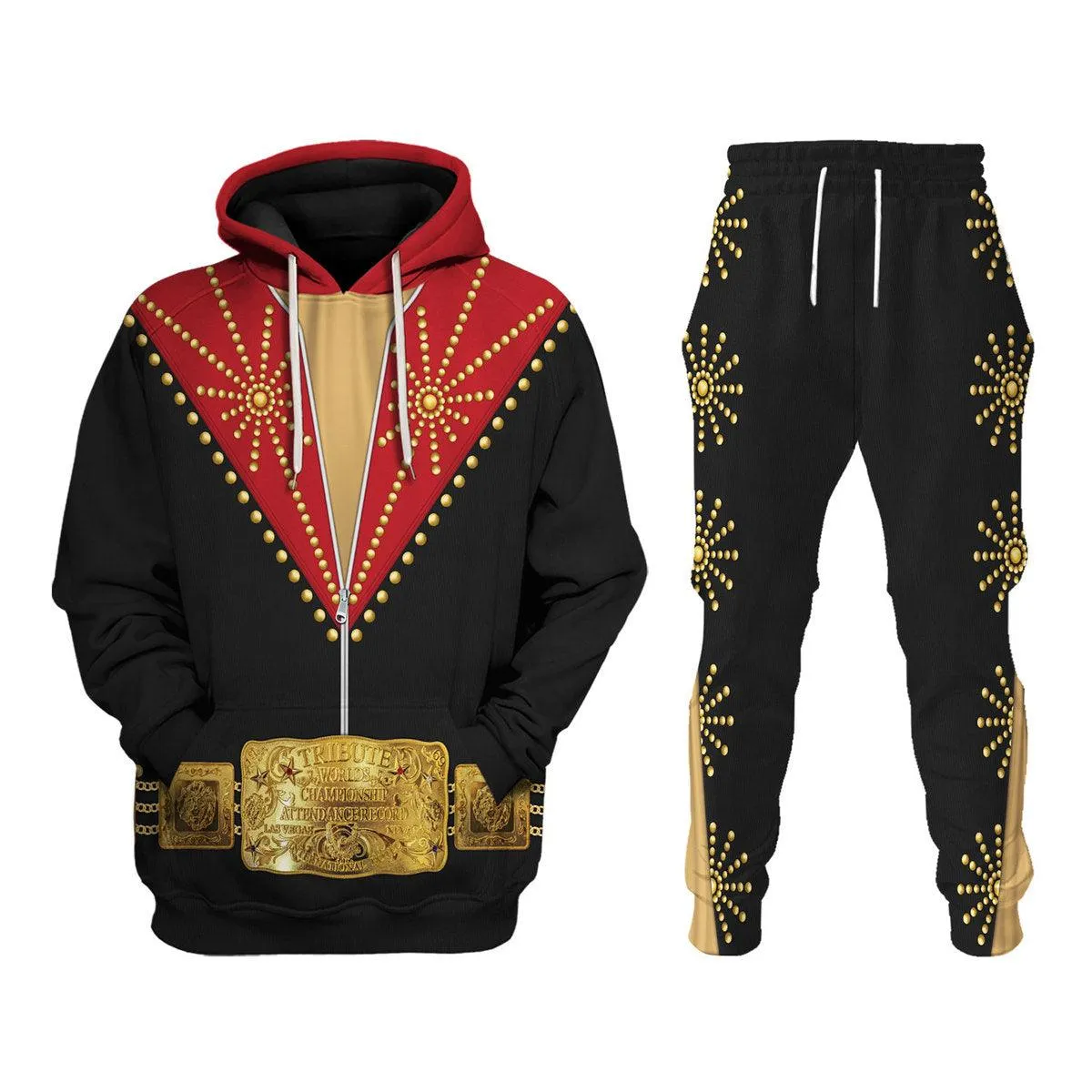 Gearhomie Elvis Cisco Red Costume Hoodie Sweatshirt T-Shirt Sweatpants