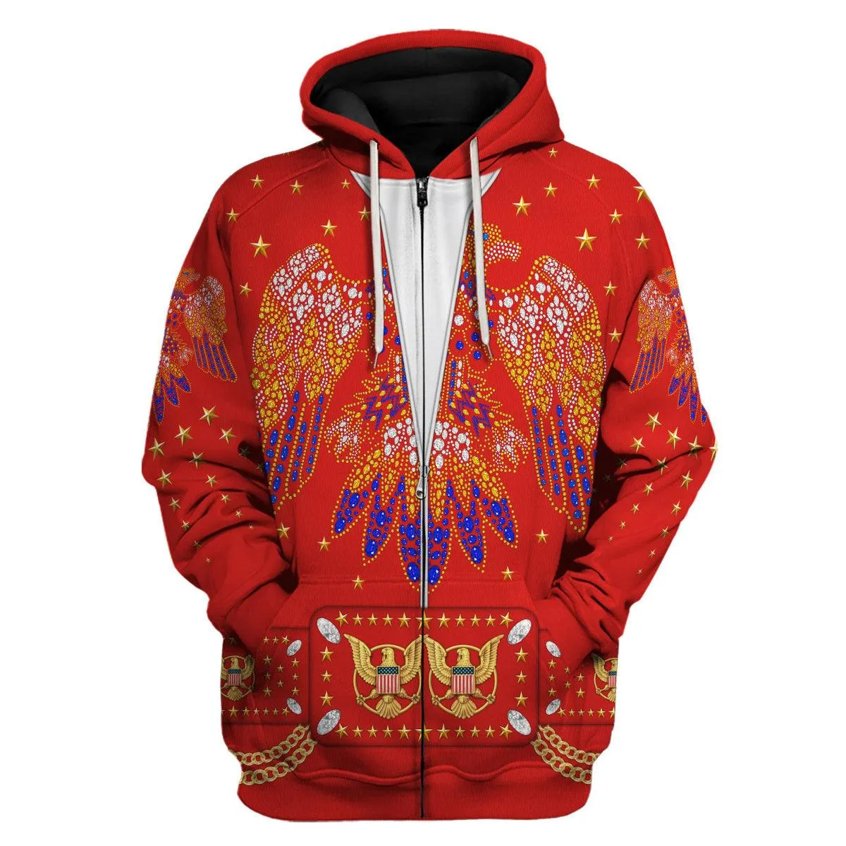 Gearhomie Elvis EAGLE Red Costume Hoodie Sweatshirt T-Shirt Sweatpants