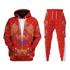 Gearhomie Elvis EAGLE Red Costume Hoodie Sweatshirt T-Shirt Sweatpants