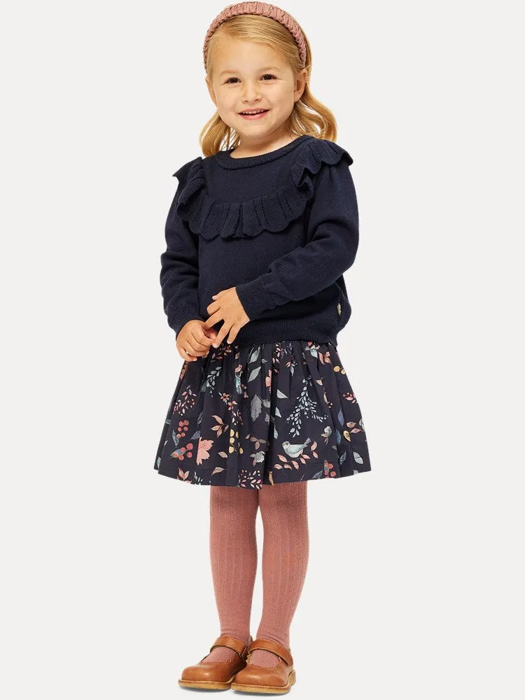 Girl's Cotton Skirt - Dark Navy