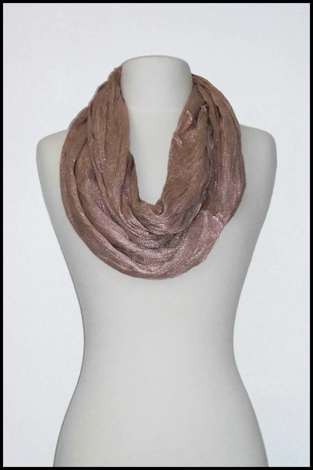 Glittery Metallic Crinkle Infinity Scarf