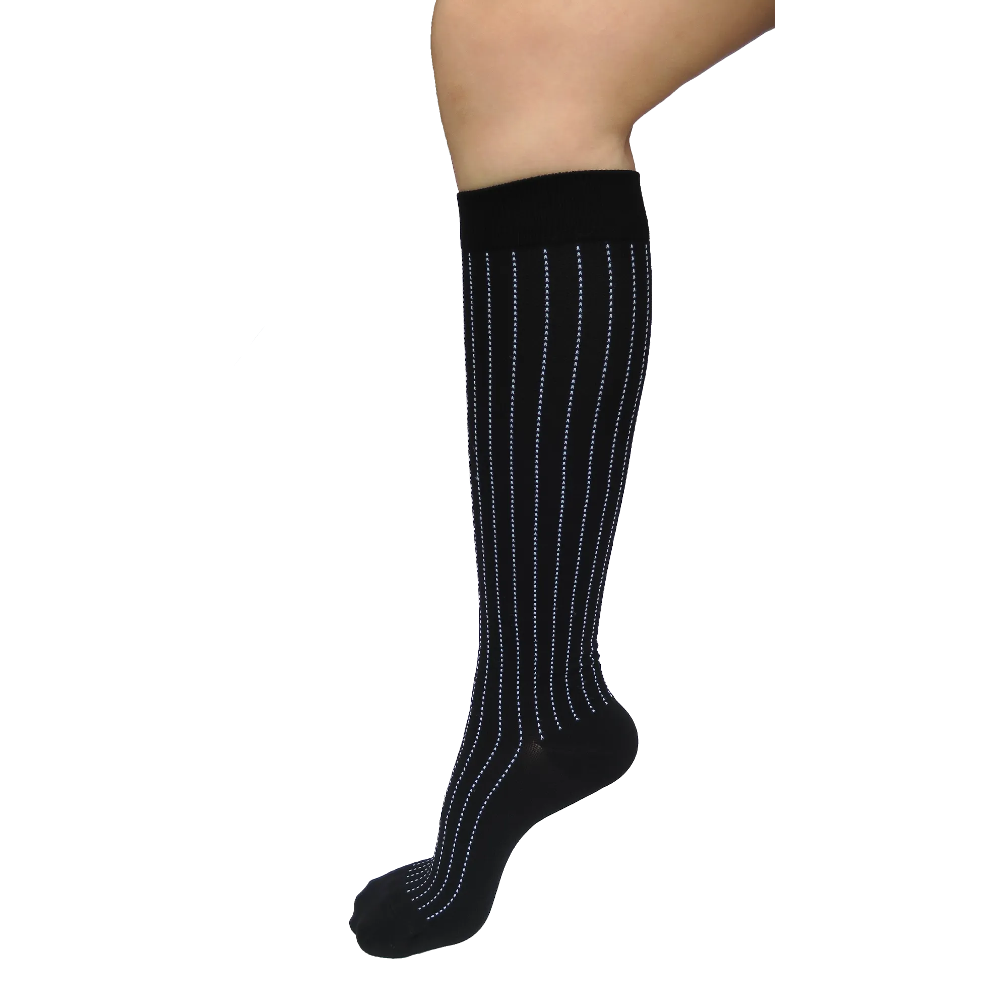 Graduated Compression Socks in Pinstripes