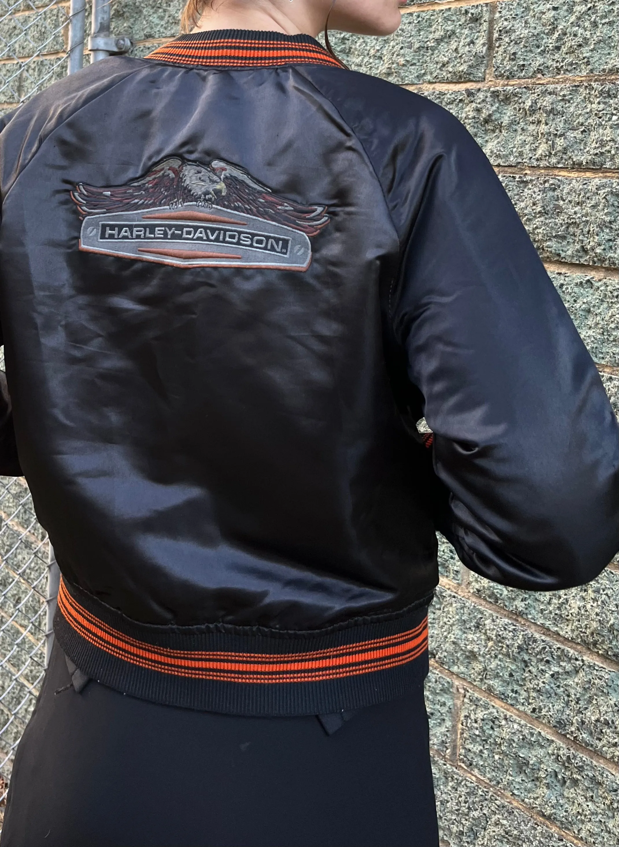 Harley Davidson Satin Reversible Bomber Jacket