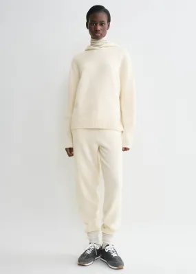 Hooded cashmere sweatshirt winter white