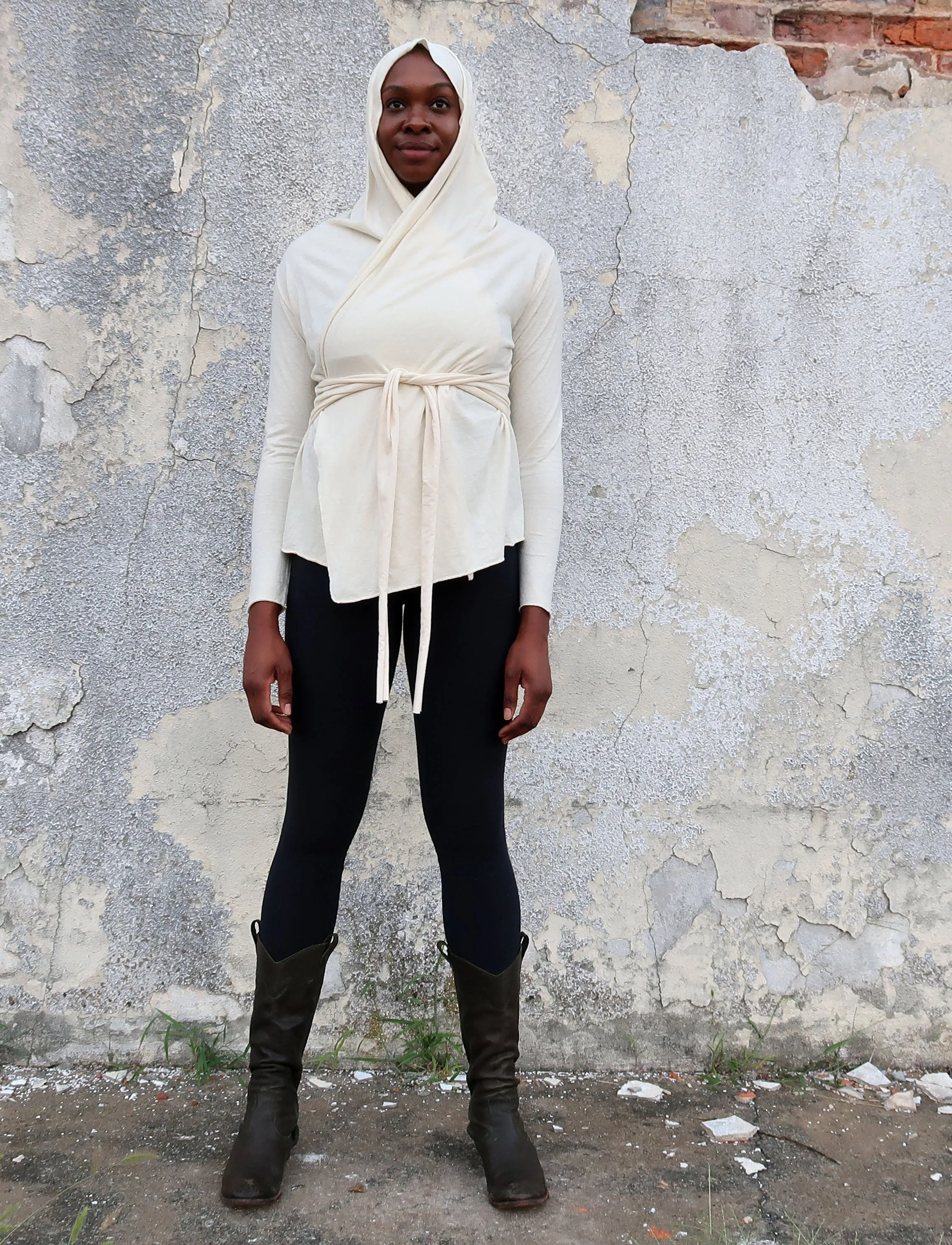 Hooded Cocoon Belted Shirt Jacket