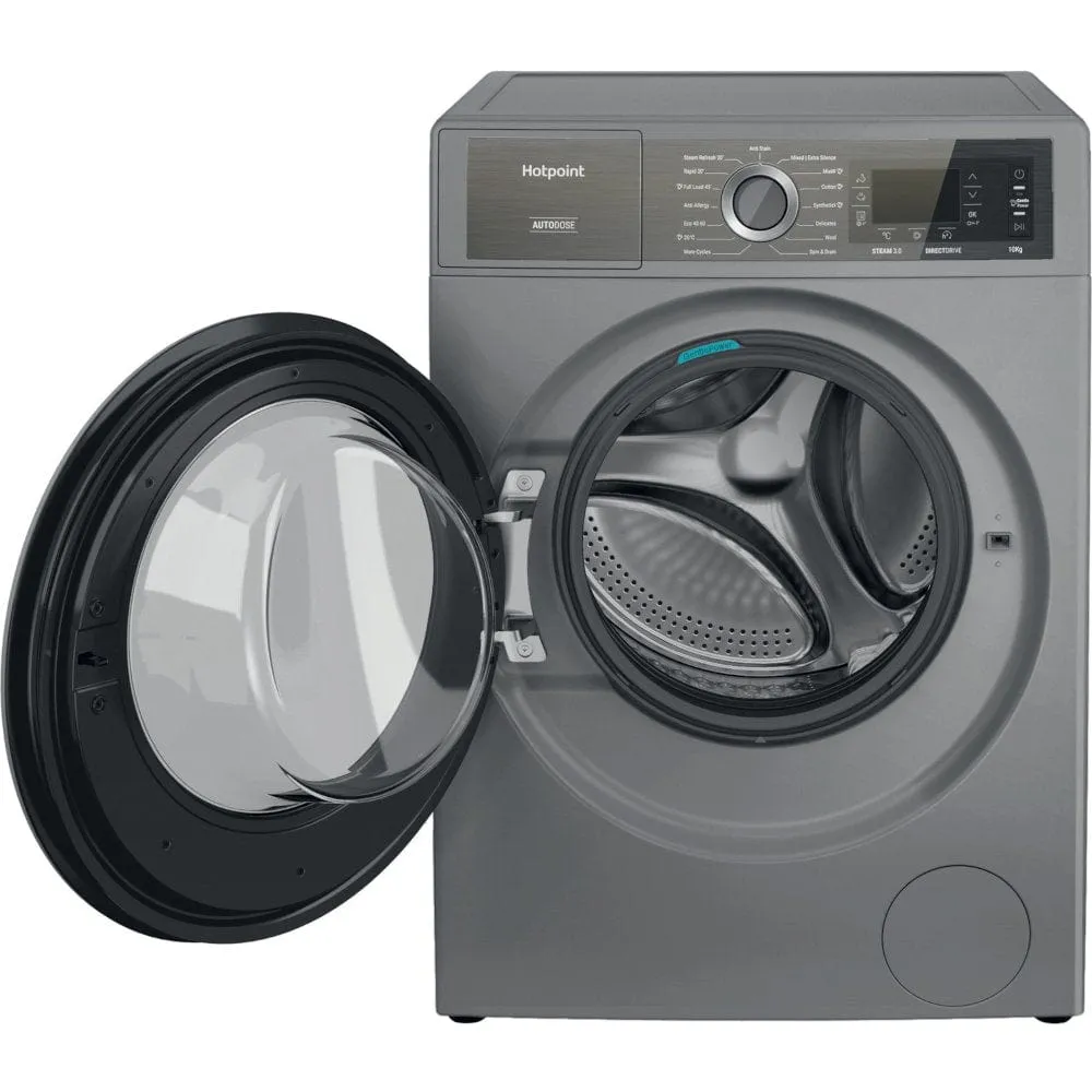 Hotpoint H8W046SBUK 10Kg Freestanding Washing Machine with 1400 Rpm, 59.9cm Wide - Silver