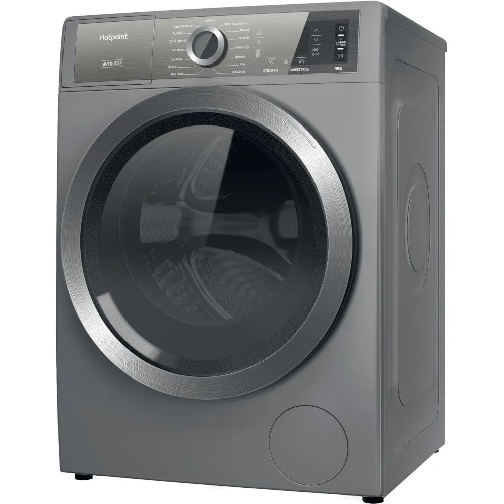 Hotpoint H8W046SBUK 10Kg Freestanding Washing Machine with 1400 Rpm, 59.9cm Wide - Silver