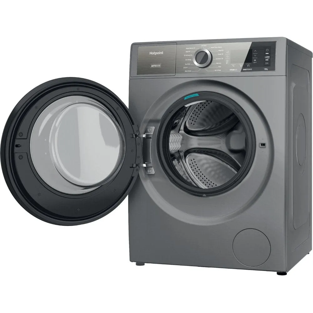 Hotpoint H8W046SBUK 10Kg Freestanding Washing Machine with 1400 Rpm, 59.9cm Wide - Silver