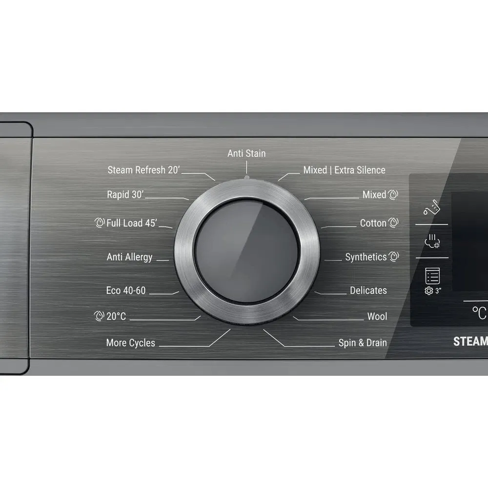 Hotpoint H8W946SBUK 9Kg Freestanding Washing Machine, 1400 rpm, 59.9cm Wide - Silver