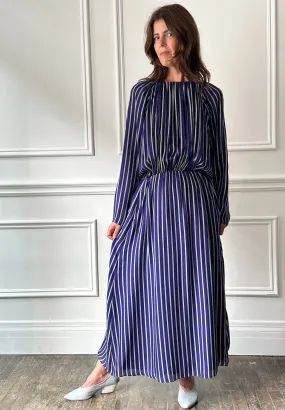 INDRESS - Monica Dress in Purple/Almond Stripe