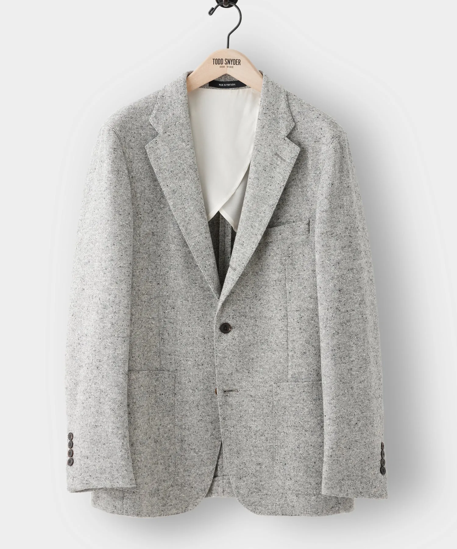 Italian Donegal Sport Coat in Light Grey