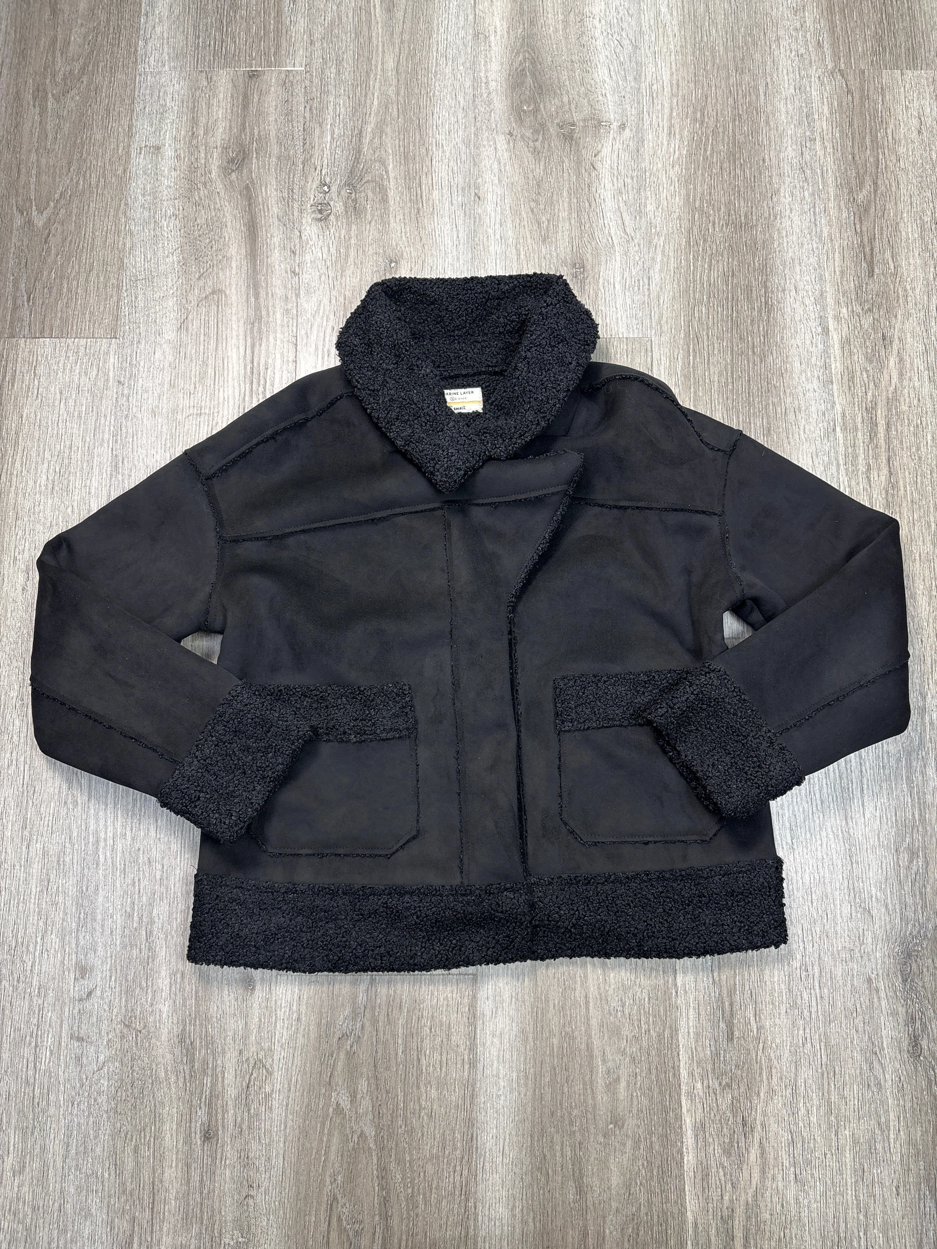 Jacket Faux Fur & Sherpa By Marine Layer In Black, Size: S