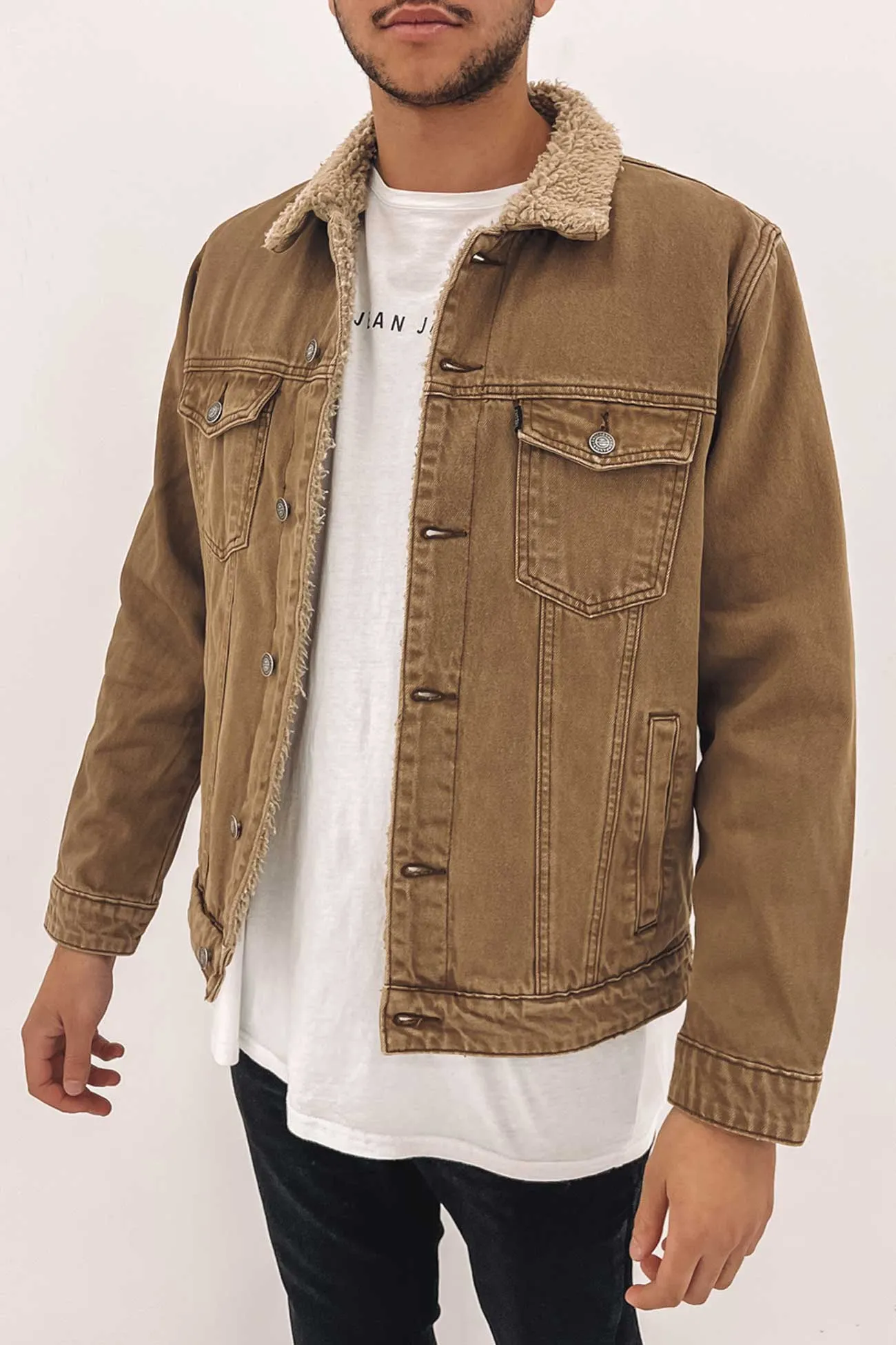 Jefe Sherpa Jacket Brown