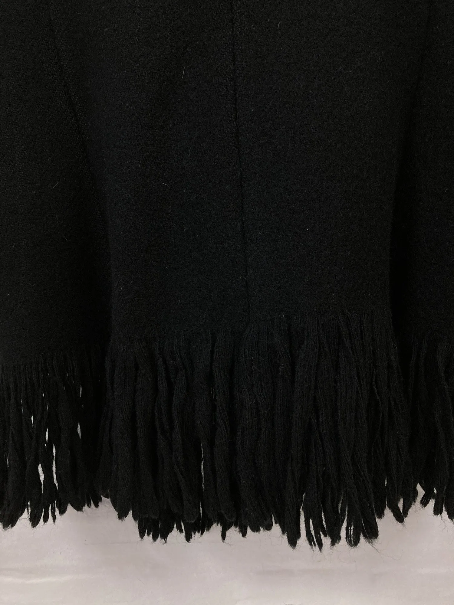 Junya Watanabe Comme des Garcons AW1992 black wool melton tassel hem peacoat