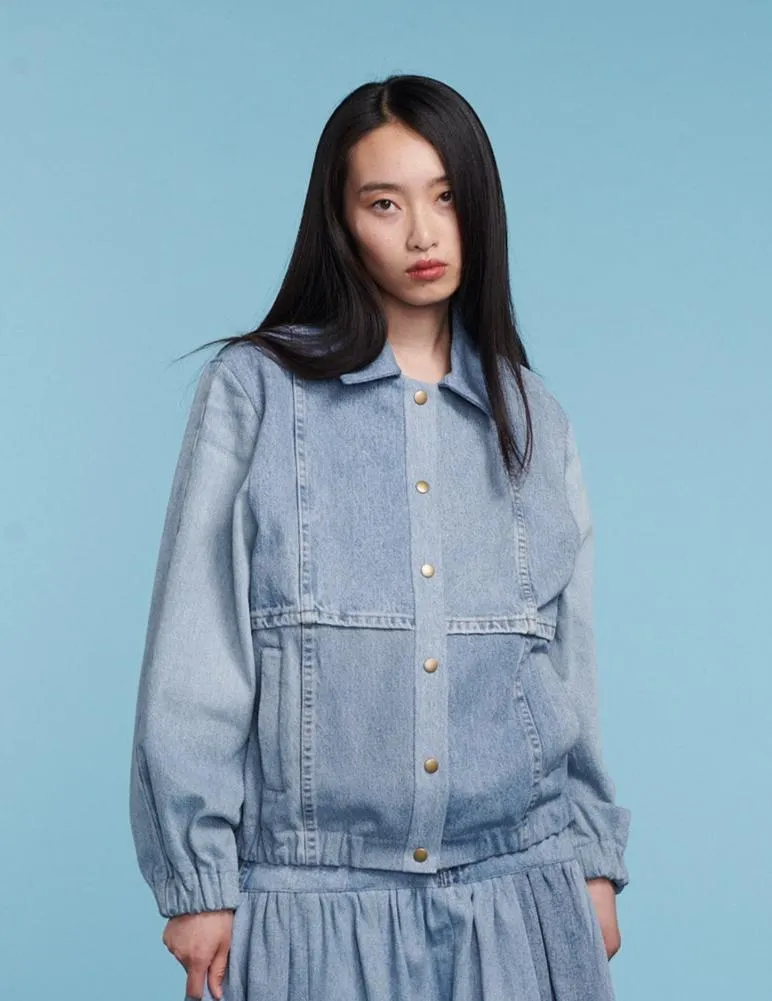 Kara Bomber Jacket Denim Light Blue