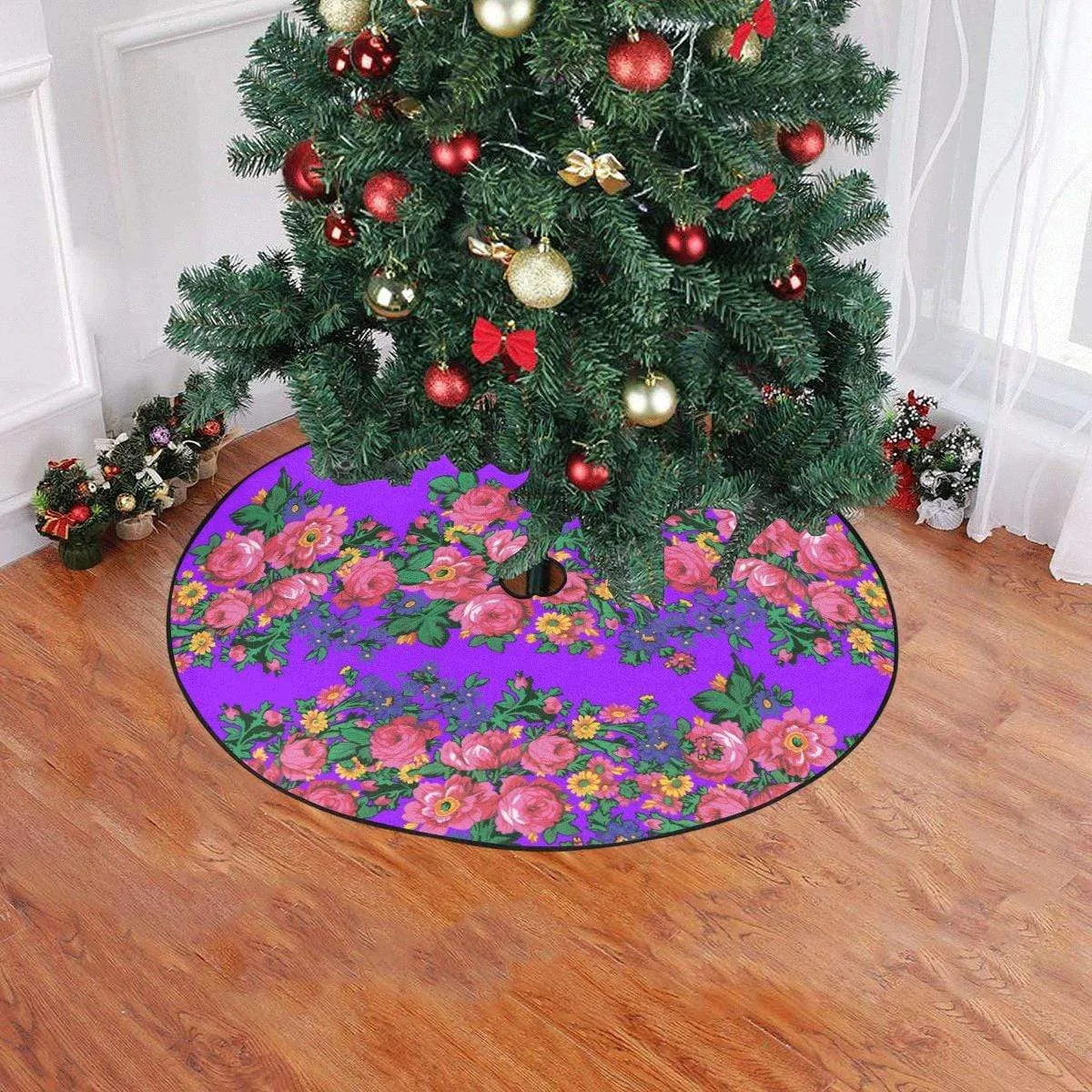 Kokum's Revenge-Lilac Christmas Tree Skirt 47" x 47"