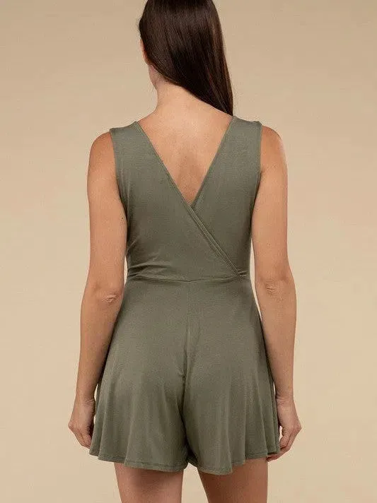 Levelling Up Daily Surplice Neckline Sleeveless Romper