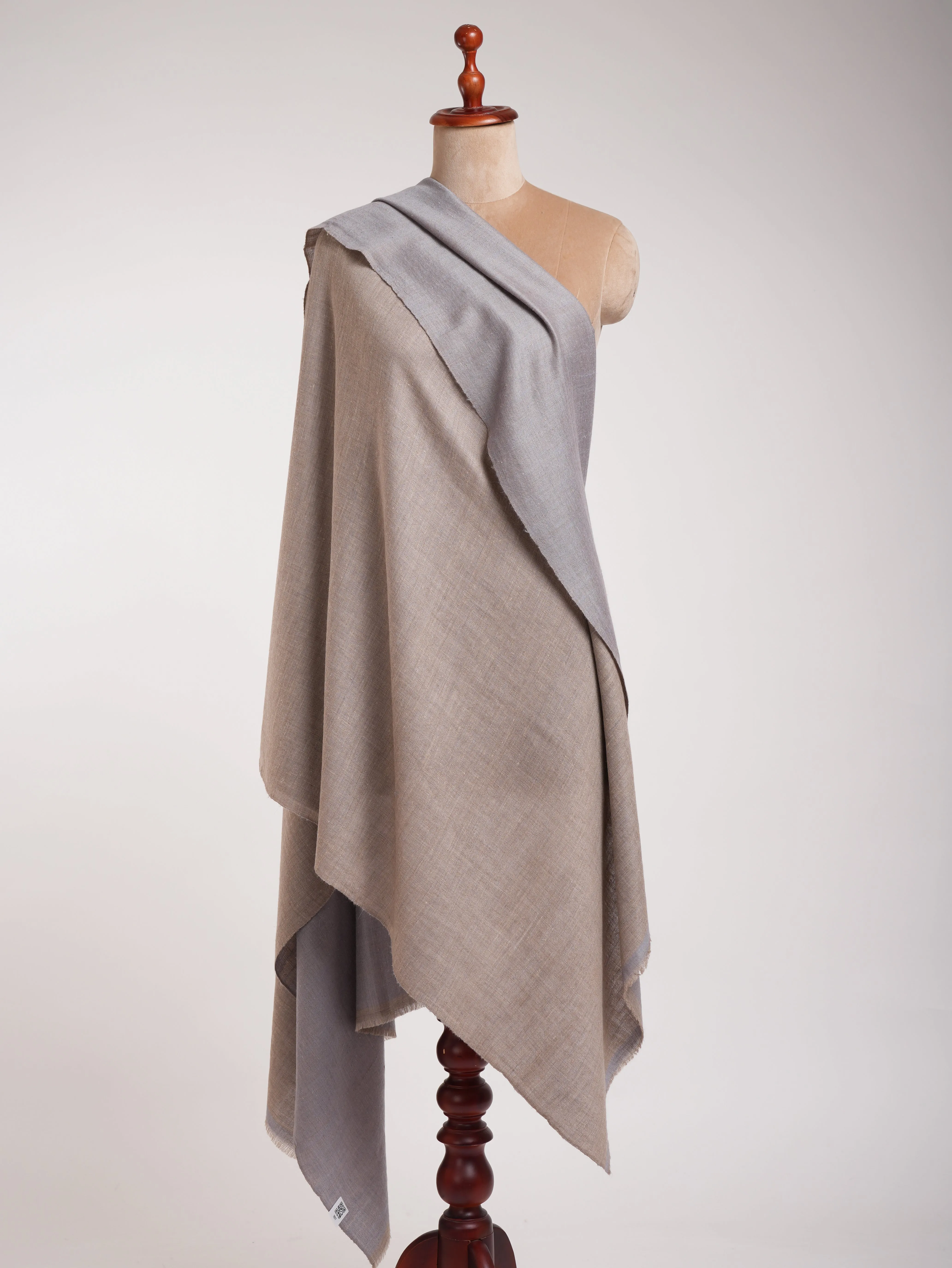 Lilac Gray and Beige Dualshade Pashmina Shawl