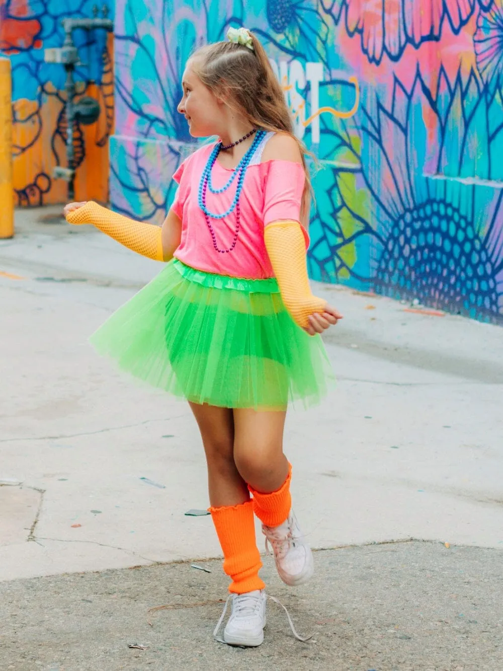 Lime Green 80's Costume Tutu & Accessories for Kids