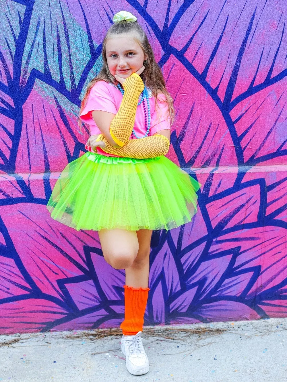 Lime Green 80's Costume Tutu & Accessories for Kids